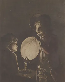 Observing Prints: Two Boys Blowing a Bladder by Candle-light, 1773. 1773. Creator: Peter Perez Burdett