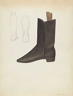 Benge Jessie M Prints: Boy's Boot, c. 1936. Creator: Jessie M. Benge