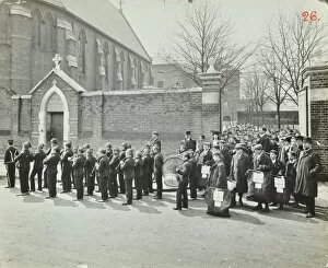 Label Gallery: Boys emigrating to Canada setting off from Saint Nicholas Industrial School, Essex, 1908