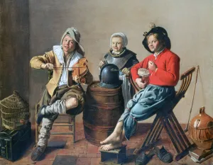Making Prints: Two Boys and a Girl making Music, 1629. Artist: Jan Miense Molenaer