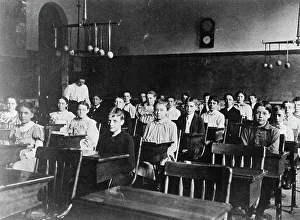 Cyanotypes 1890 1900 Gmgpc Prints: Boys and girls seated at desks in Washington