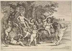 Eleven Boys and Three Goats, 1625-77. Creator: Wenceslaus Hollar Eleven Boys and Three Goats, 1625-77. Creator: Wenceslaus Hollar