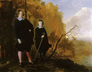 Status Prints: Two Boys in a Landscape, 1650-1655. Creator: Herman Mijnerts Doncker