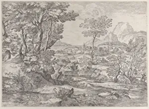 Three boys in a landscape with a town in the background, 1626-80