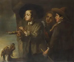 Desire Prints: Three boys lighting a stick of gunpowder