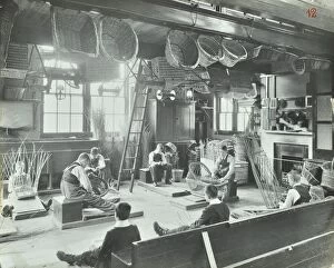 Basket Maker Gallery: Boys making baskets at Linden Lodge Residential School, London, 1908