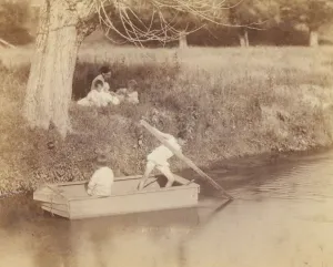 Independence Day Prints: Two Boys Playing at the Creek, July 4, 1883, 1883. Creator: Thomas Eakins