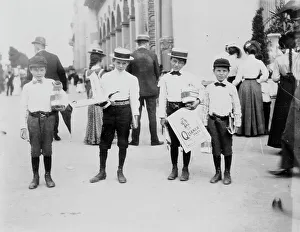 Chicago World Fair Prints: Four boys posed at World's Columbian Exposition