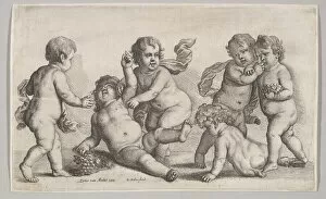 Five boys and a satyr, 1625-77. Creator: Wenceslaus Hollar