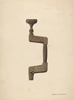 Drilling Prints: Brace - For Drilling, c. 1940. Creator: Davids De Vault