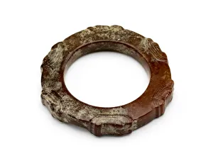 Jade Nephrite Prints: Bracelet with animal heads, Late Neolithic period, ca. 3300-2250 BCE. Creator: Unknown
