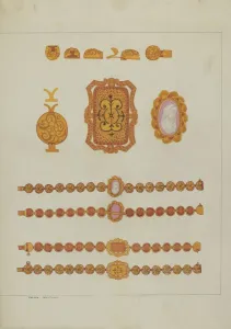 Watercolor And Graphite On Paper Collection: Bracelets, c. 1937. Creator: Tulita Westfall
