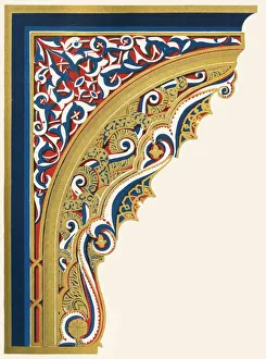 Alhambra Prints: Brackets supporting ceiling of the portico, Court of the Lions, 1907. Creator: Unknown