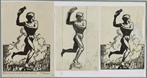 Brado, Vainqueur du geants Antigoras, 1914. Creator: Auguste Louis Lepere (French