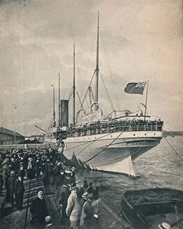 South Africa In Peace And War Gallery: The Braemar Castle off to the Cape, with Troops, c1900. Creator: Unknown
