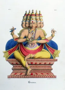 Brahma, first god of the Hindu trinity (trimurti), and creator of the universe, c19th century. Artist: A Geringer Brahma, first god of the Hindu trinity (trimurti), and creator of the universe, c19th century. Artist: A Geringer