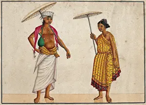 Caste System Prints: Brahman merchant couple. Creator: Unknown