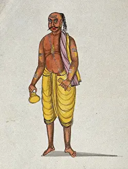 Caste System Prints: A Brahman after his ritual puja. Creator: Unknown