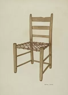 Braided Rawhide Bottom Chair, c. 1940. Creator: Dorothy Johnson