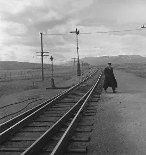 Train Track Collection: Brakeman on the Challenger, Nevada, 1939. Creator: Dorothea Lange