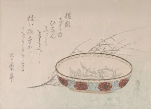 Ryuryukyo Shinsai Prints: Branch of Plum Blossoms and Bowl, 19th century. 19th century. Creator: Shinsai