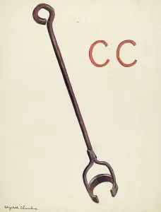 Letter C Prints: Branding Iron, c. 1942. Creator: Elizabeth Chambers