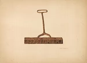 Images Dated 22nd October 2021: Branding Iron Used for Boxes and Bags, c. 1941. Creator: Ralph Russell