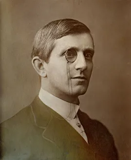 Monocle Prints: Brandon Thomas, British actor, playwright and song writer, 1887. Artist: Ernest Barraud