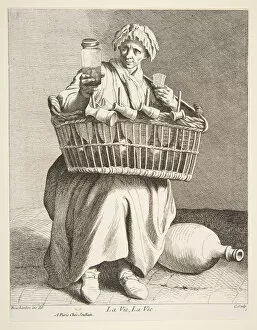 Brandy Collection: Brandy Seller, 1737. Creator: Caylus, Anne-Claude-Philippe de