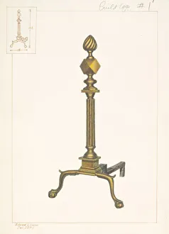 Edward L Loper Prints: Brass Andirons, c. 1938. Creator: Edward L Loper