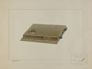 Edward L Loper Prints: Brass Box Lock, c. 1938. Creator: Edward L Loper