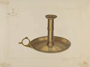 Edward L Loper Prints: Brass Candlestick, c. 1938. Creator: Edward L Loper
