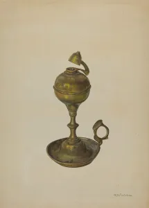 Fletcher Prints: Brass Lamp, c. 1939. Creator: William O. Fletcher