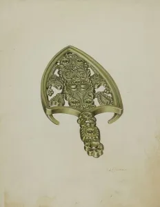 Trivet Prints: Brass Trivet, c. 1941. Creator: Edward Bashaw
