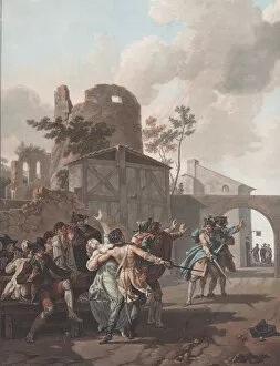 Disputing Gallery: The Brawl (La Rixe), ca. 1792. Creator: Charles-Melchior Descourtis