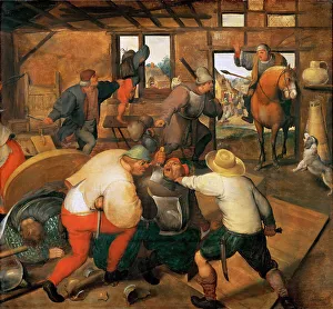 Cleve Prints: Brawl between soldiers and peasants