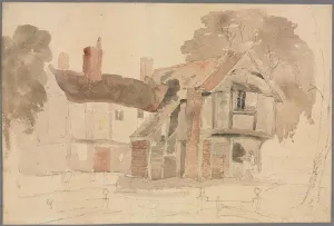Watercolour And Graphite Prints: Bray Church Yard, 1807. Creator: John Varley (British, 1778-1842)