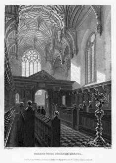John Le Keux Gallery: Brazen Nose (Brasenose) College Chapel, Oxford University, 1835.Artist: John Le Keux