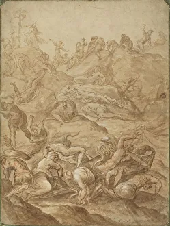 Brown Wash Prints: The Brazen Serpent. Creator: Jacopo Tintoretto