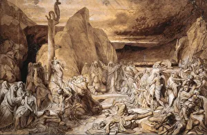 Russian Painting Of 19th Cen Collection: The Brazen Serpent (Study), 1839. Creator: Bruni, Fyodor Antonovich (1800-1875)