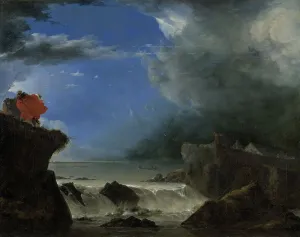 Dike Prints: The Breach of the Saint Anthony's Dike near Amsterdam, 1651. Creator: Jan Asselijin