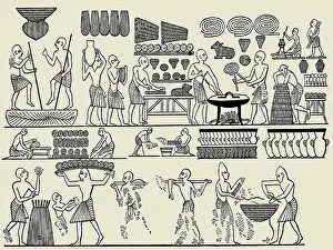 Baker Prints: Bread making. From the tomb of Pharaoh Ramesses III in the Valley of the Kings