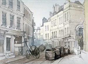 Bread Street Gallery: Bread Street Hill and St Nicholas Olave Churchyard, City of London, c1850. Artist