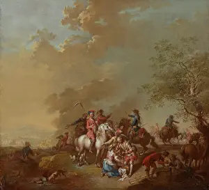 1760s Prints: A Break in the Fighting, 1759-1763. Creator: Johann Conrad Seekatz