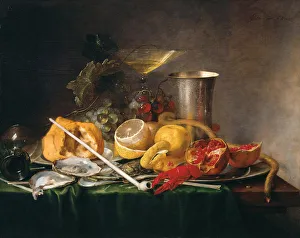 Smoker Collection: Breakfast with champagne glass and pipe