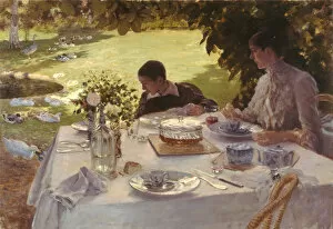Daybreak Gallery: Breakfast in the garden. Artist: De Nittis, Giuseppe (1846-1884)