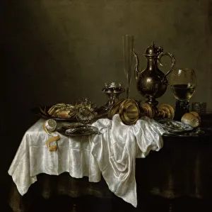 Breakfast with a Lobster, Dutch painting of 17th century. Artist: Willem Claesz Heda