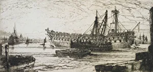 Shipping Prints: Breaking up of the Agamemnon, 1870. Creator: Francis Seymour Haden