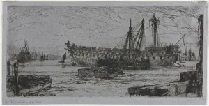 1818 1910 Prints: Breaking Up of the Agamemnon, 1870. Creator: Francis Seymour Haden (British, 1818-1910)
