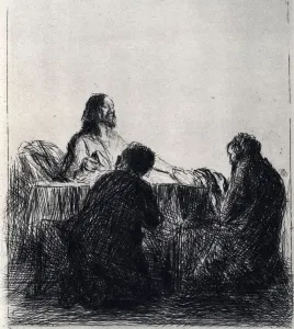 Jean Louis Prints: Breaking of the Bread, 1925. Artist: Jean Louis Forain